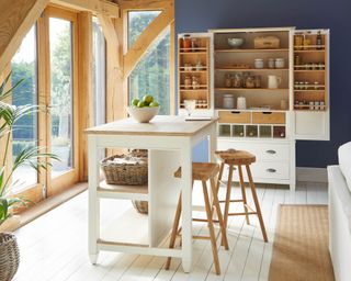 portable kitchen island with seating space and storage