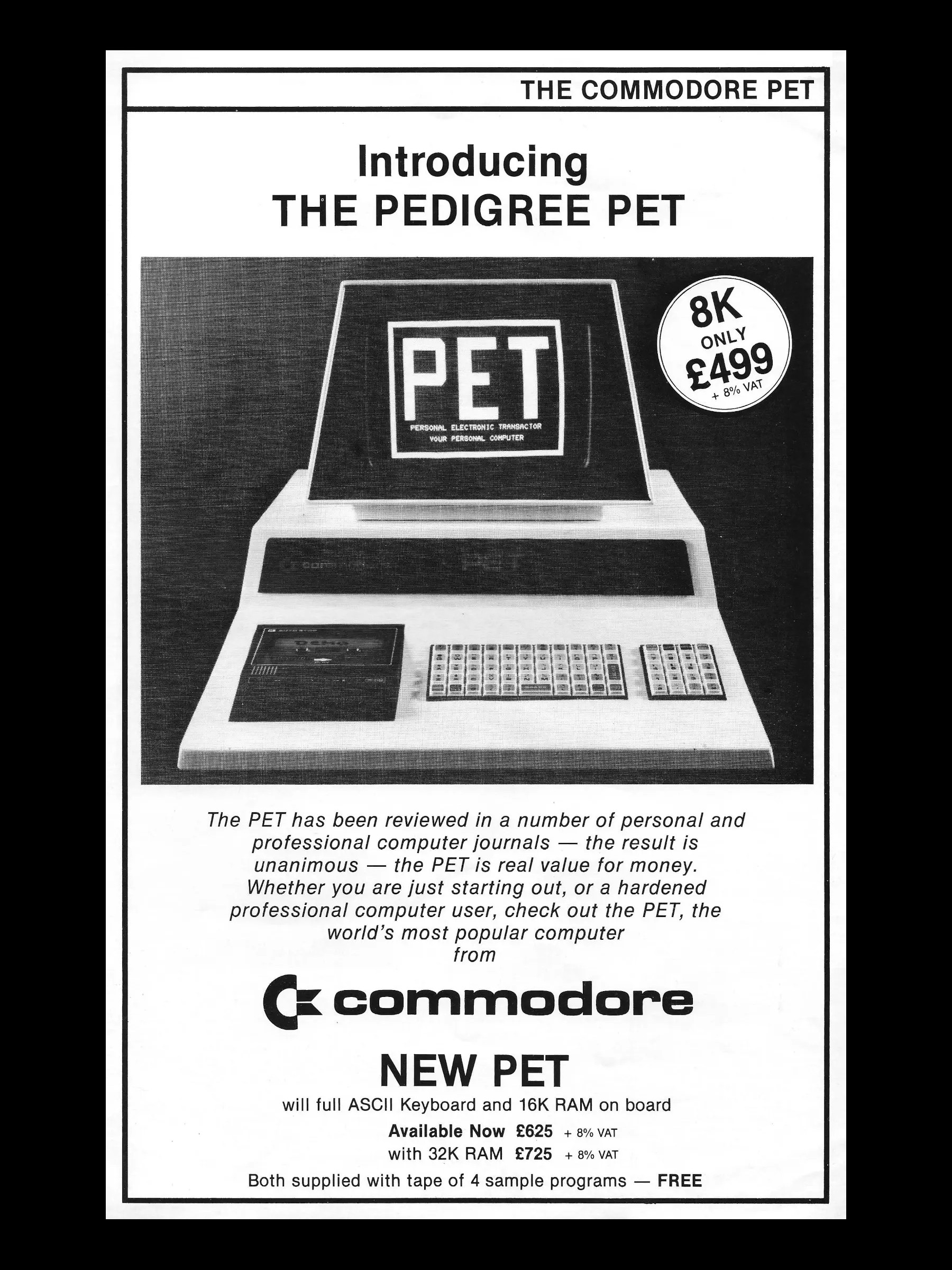 Commodore Pet advert, 1978