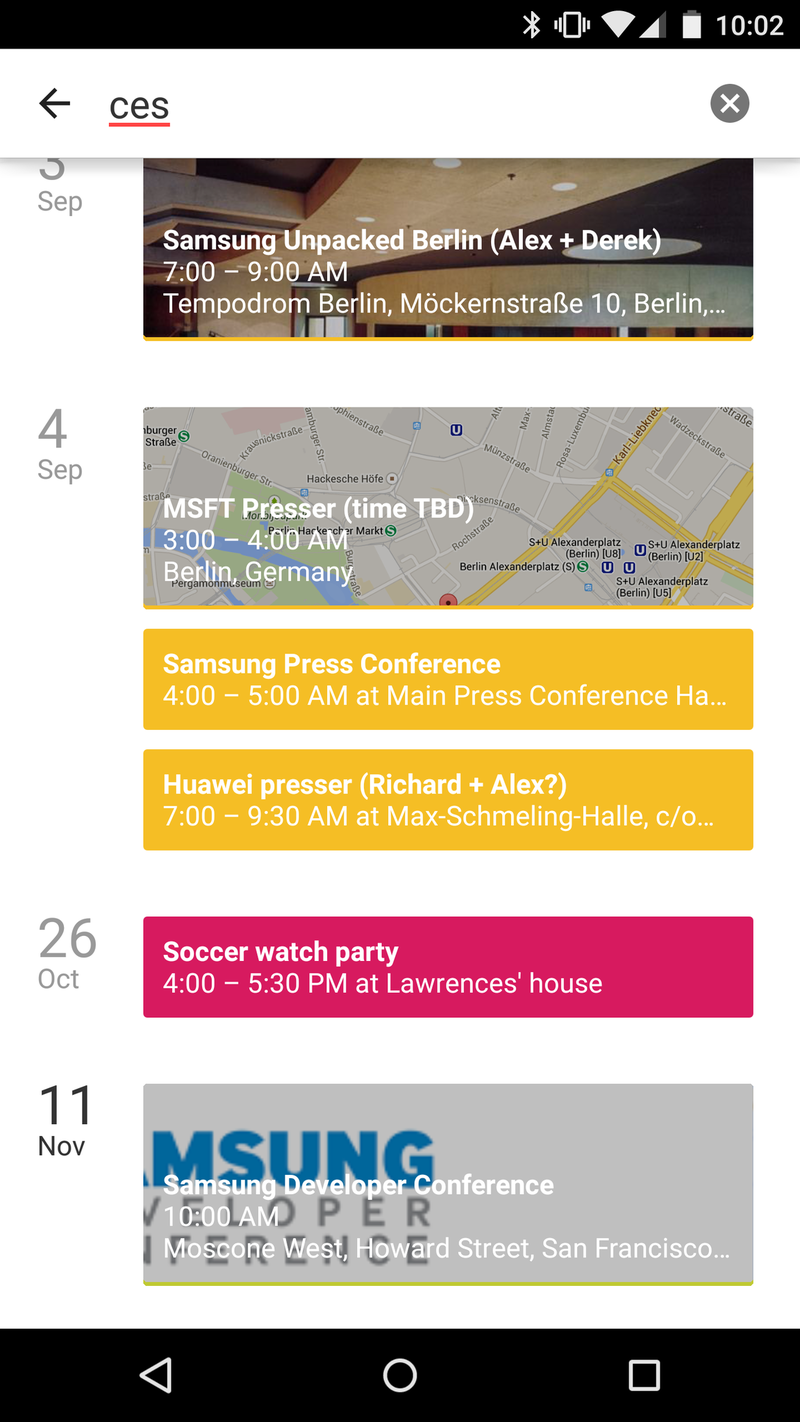 Android 5.0 Lollipop Calendar
