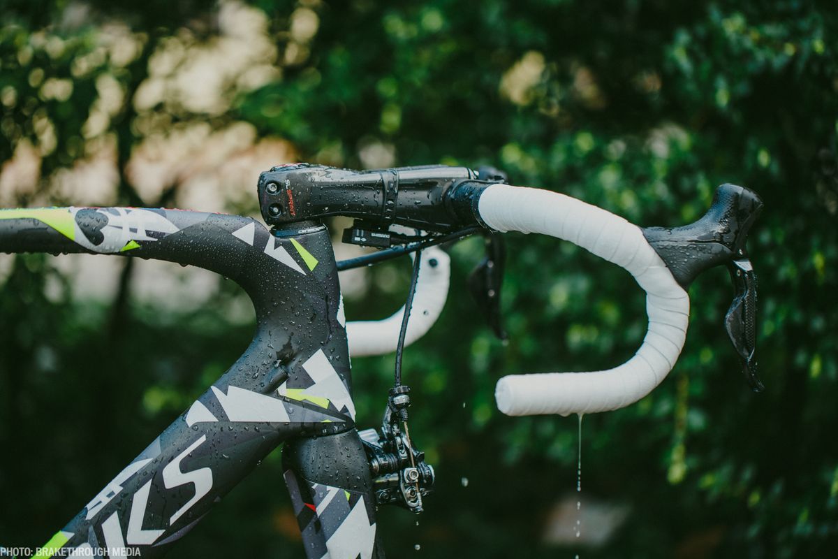 The cockpit of Peter Sagan's S-Works Sagan Camo Venge.