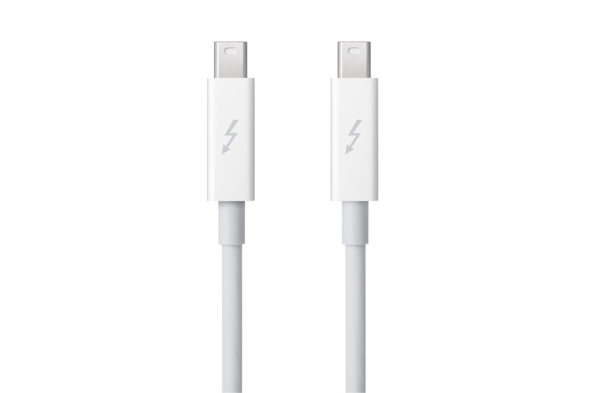 Thunderbolt cables are indistinguishable from Mini DisplayPort cables apart from the logo