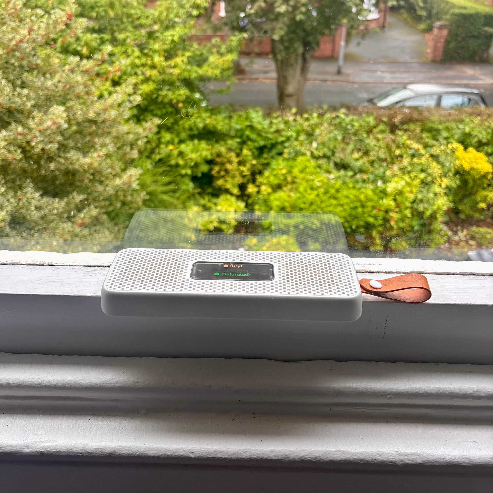 lakeland dehumidifier wand on a windowsill