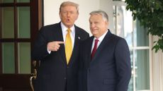 Donald Trump points at Viktor Orban