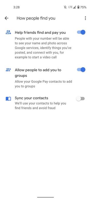 Google Pay Privacy Settings