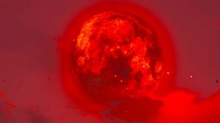 The Legend of Zelda: Breath of the Wild blood moon in a red sky