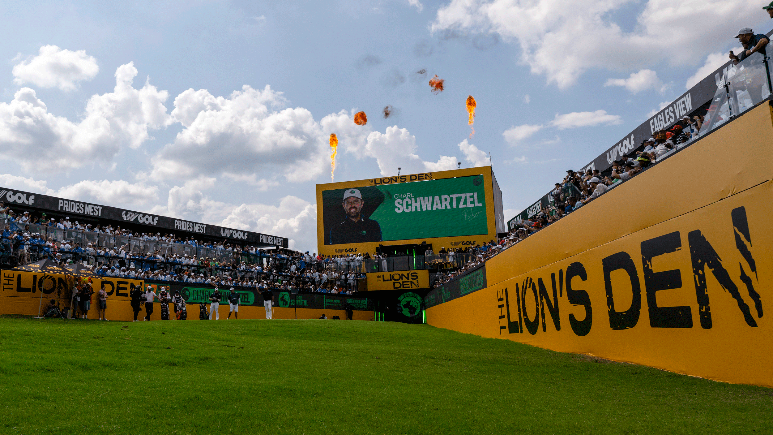A general view of the 17th tee at Steyn City where LIV Golf South Africa took place in 2026