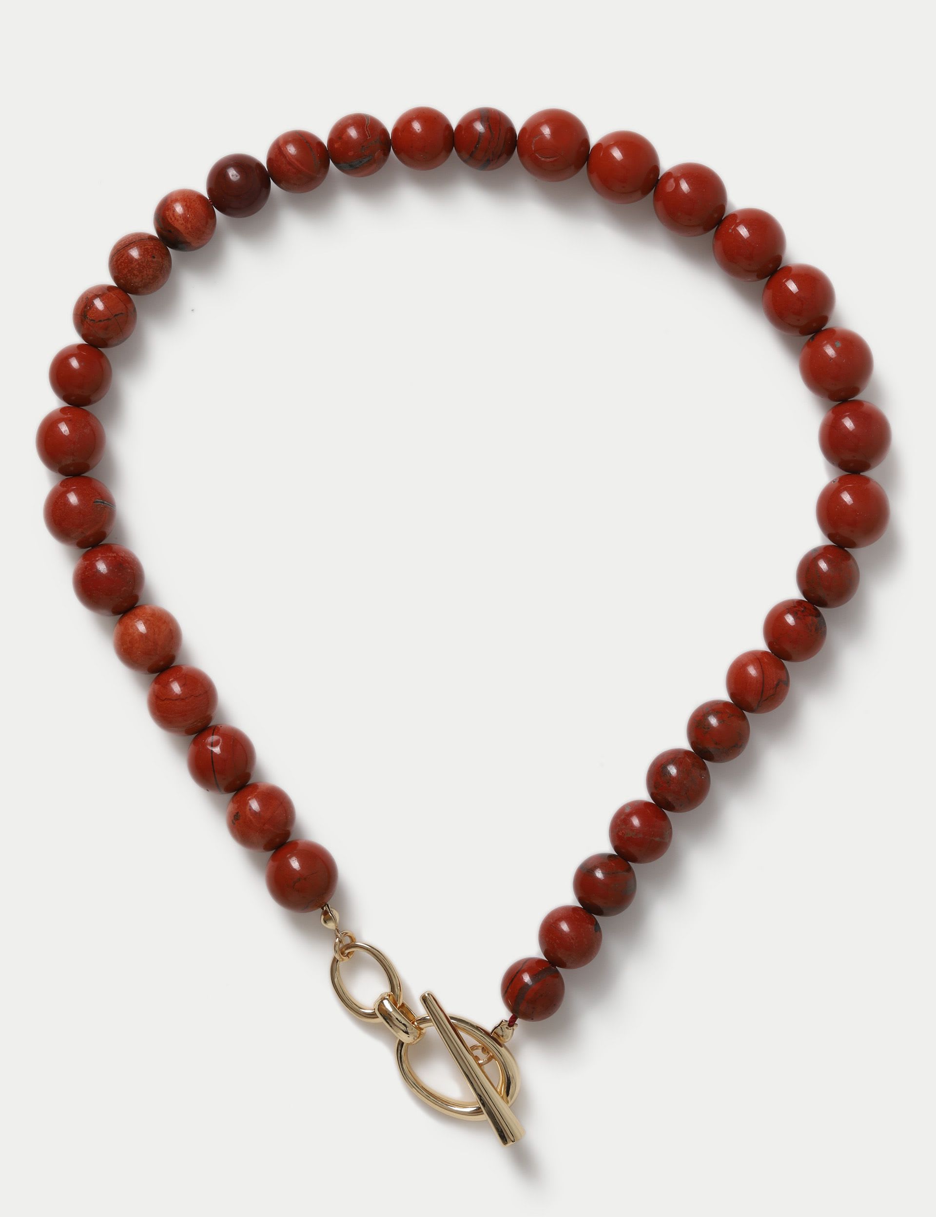 Graduated Natural Stone T Bar Necklace