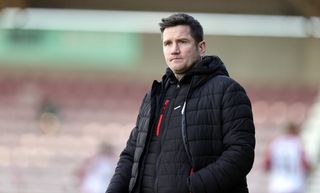Crewe Alexandra manager Lee Bell looks on during the Sky Bet League Two between Northampton Town and Crewe Alexandra at Sixfields on March 18, 2023 in Northampton, England. (Photo by Pete Norton/Getty Images)
