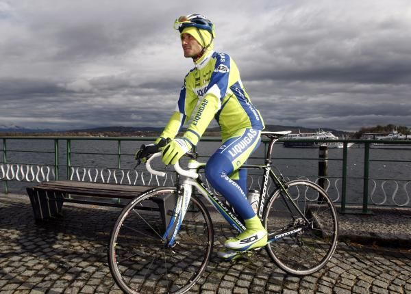Charcoal skies greeted Ivan Basso (Liquigas) on his first day back on the road.