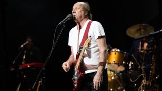 Adrian Belew, former singer of King Crimson, performs onstage during the "Celebrating Bowie Tour" at Saban Theatre on October 07, 2022 in Beverly Hills, California.