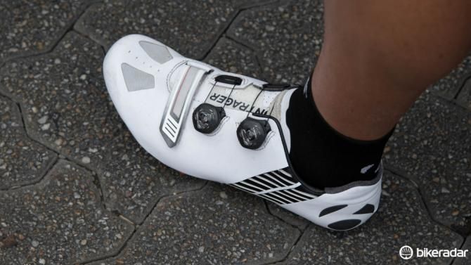 Trek Factory Racing look well coordinated with matching Bontrager XXX Road shoes. These were first seen on Frank Schlek at last year's Tour Down Under