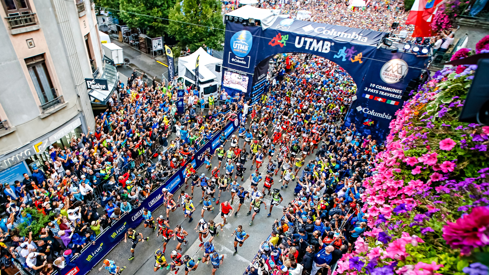 A group of trail runners setting off