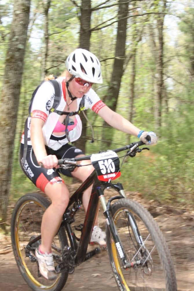 Cooper Dendel (Boarder Grill) giving chase to Abby Strigel in a good show of speed