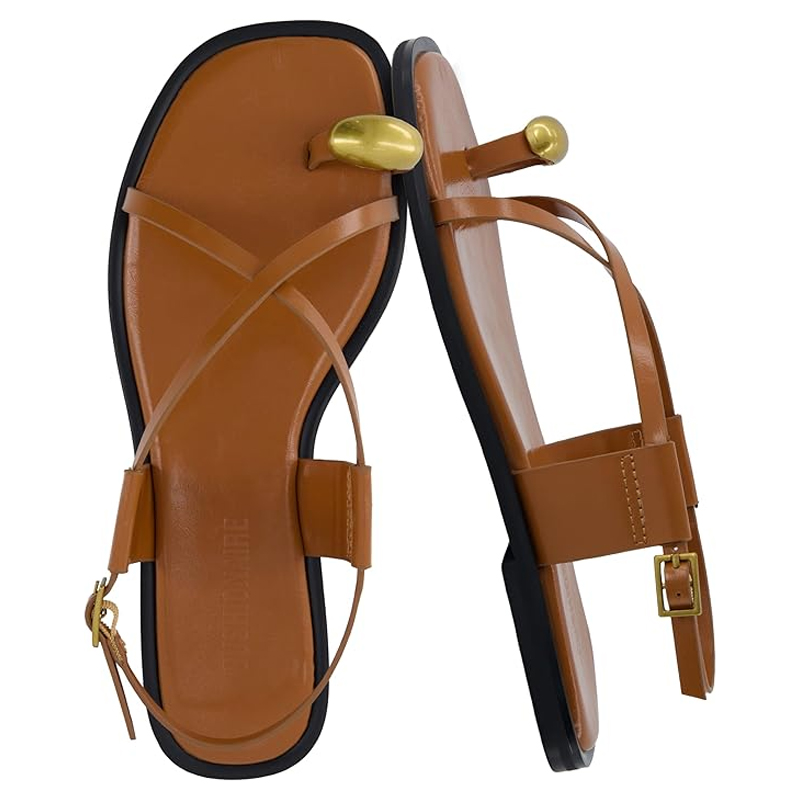 light brown toe ring sandals, amazon