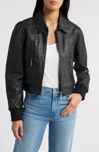 Leather Bomber Jacket