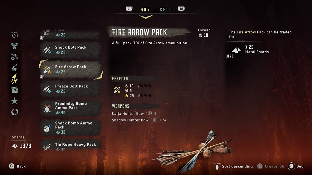 Buy specific arrow types from merchants to unlock them