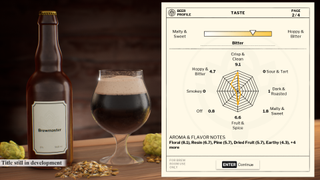 Beer and a glass with the taste rating score card