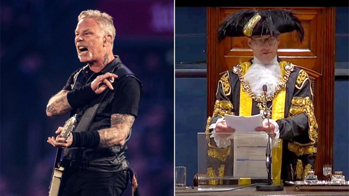 Metallica’s James Hetfield and Lord Mayor of Portsmouth Tom Coles