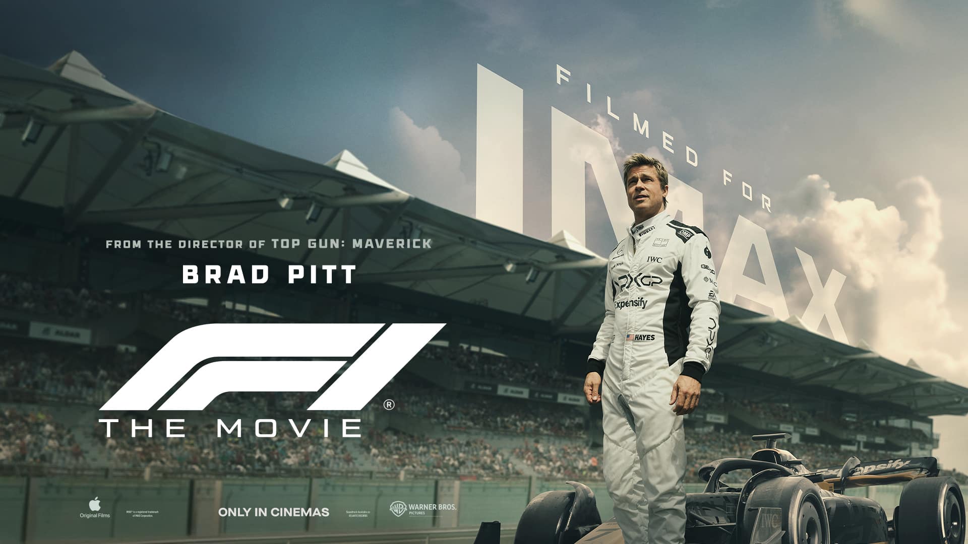 Brad Pitt on the F1 poster for Odeon 