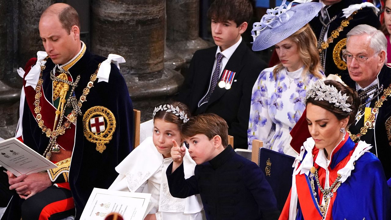 Princess Catherine and Princess Charlotte matching tiaras coronation