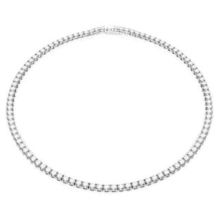 Matrix Tennis Necklace, Round Cut, White, Rhodium Plated