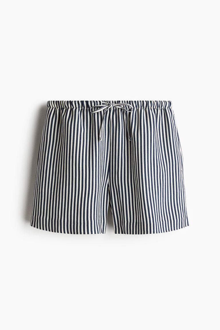 Linen-Blend Drawstring Shorts