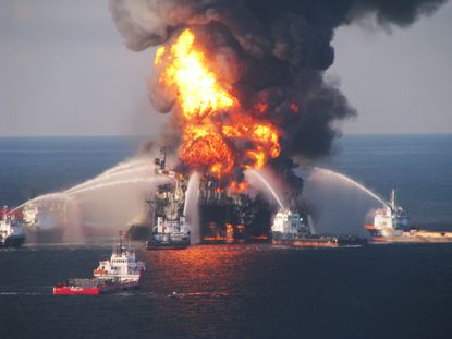 The Deepwater Horizon explosion in 2010