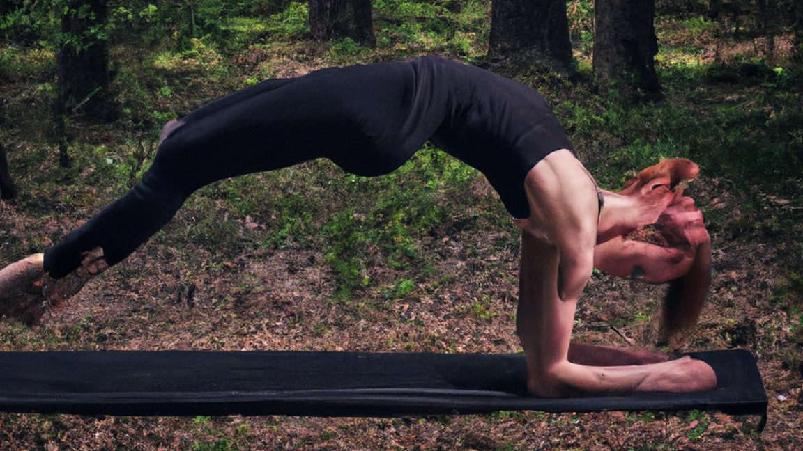 Une posture de yoga étrange
