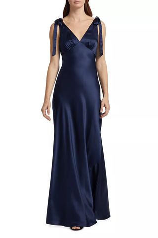 Reformation Pernille Silk V-Neck Maxi Dress