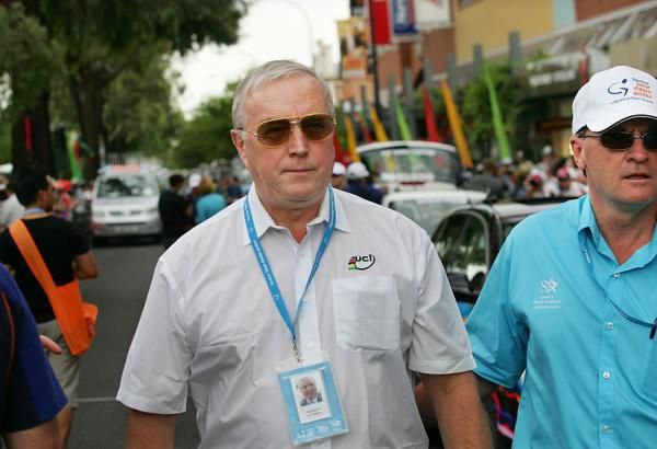 UCI president Pat McQuaid with race director Mike Turtur.