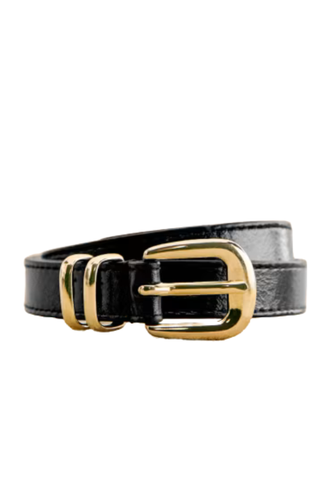 Livie Belt - Patent Black - Patent Cowide Leather - Sézane