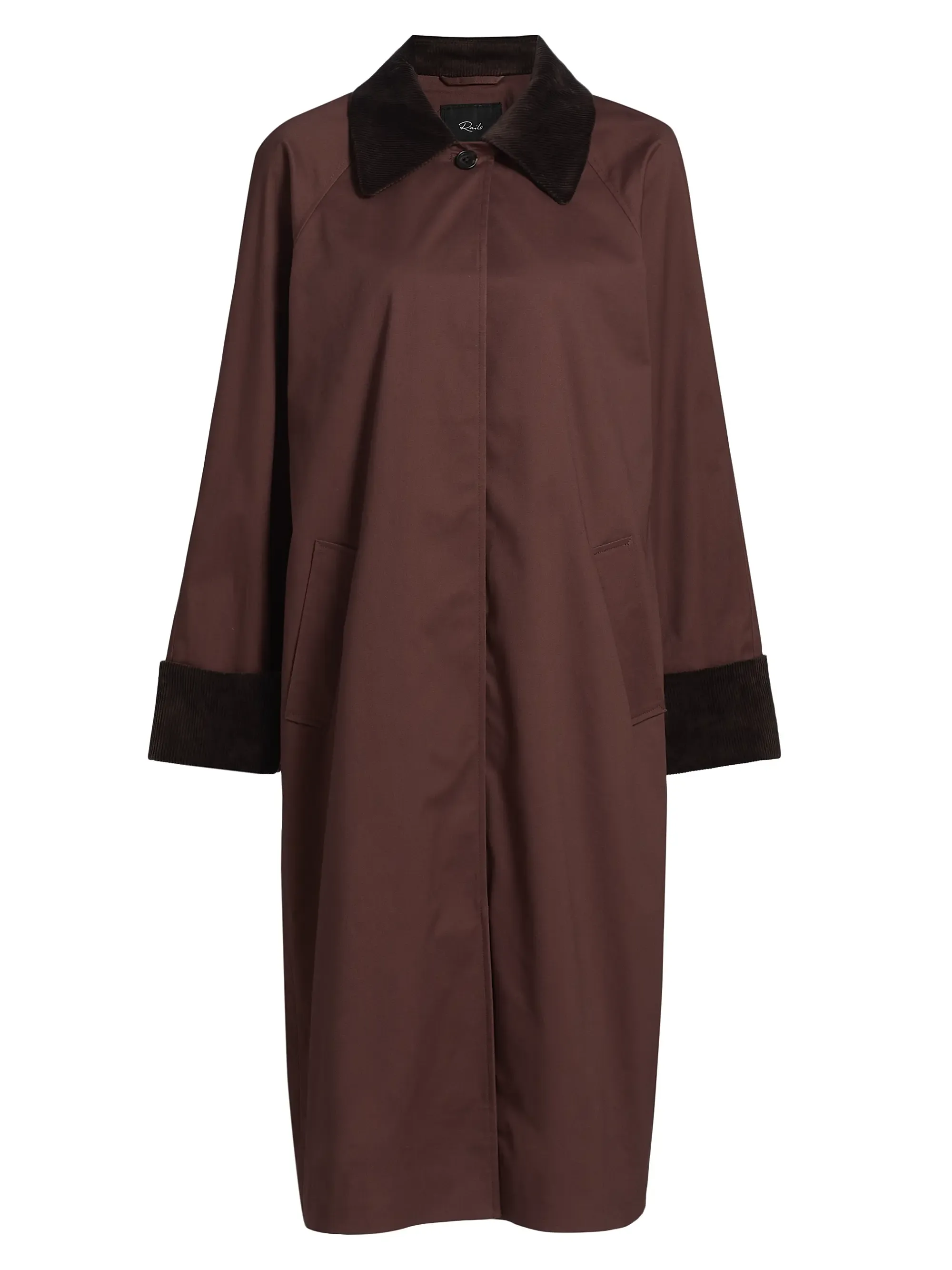 Rails, Levy Corduroy-Trimmed Long Coat