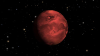 An illustration of the lava world HD 3167 b.