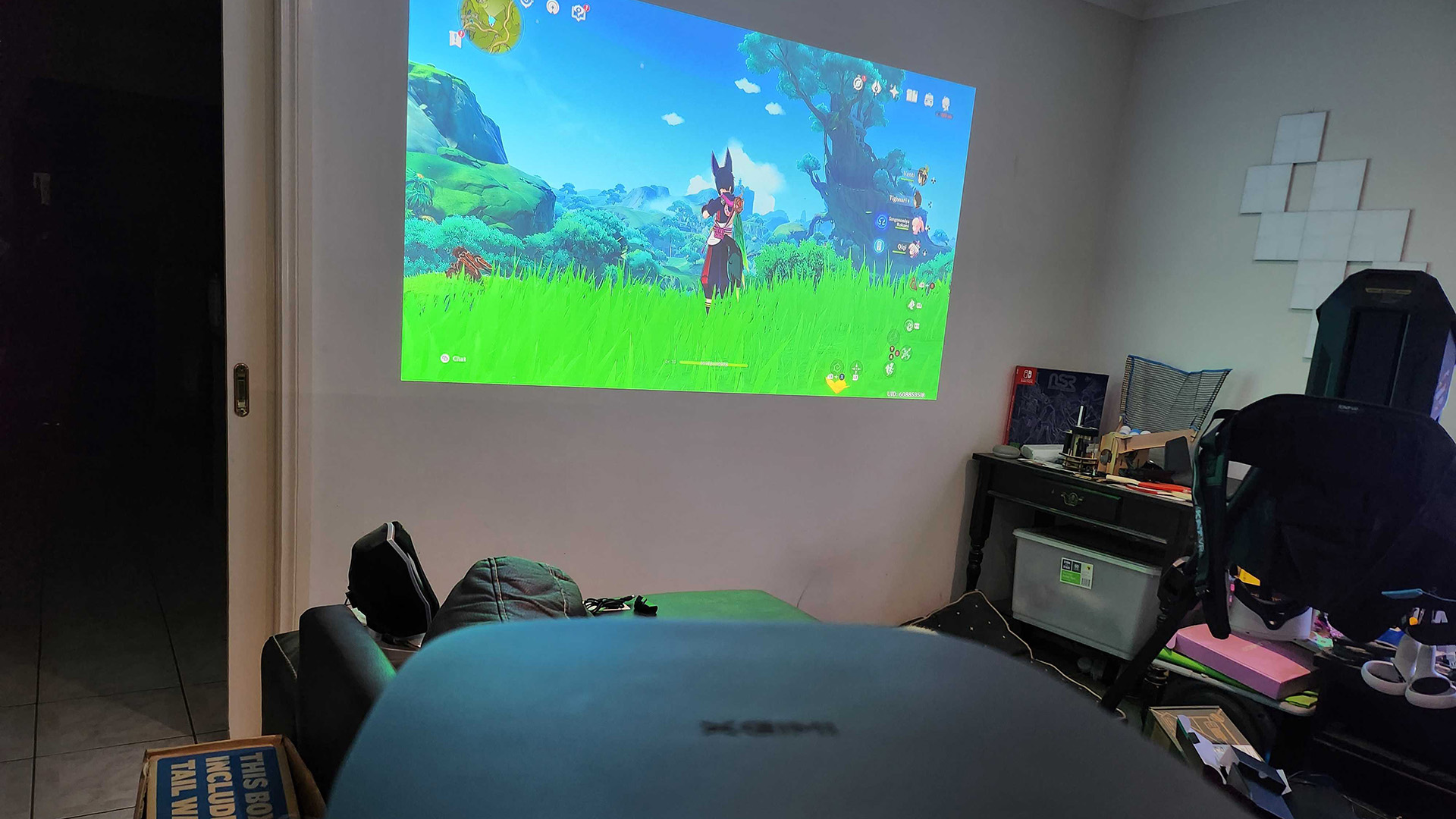 Xgimi Horizon Pro projector setup in house.