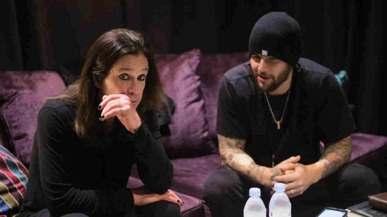 Black Sabbath’s Ozzy Osbourne being interviewed by Avenged Sevenfold singer M Shadows