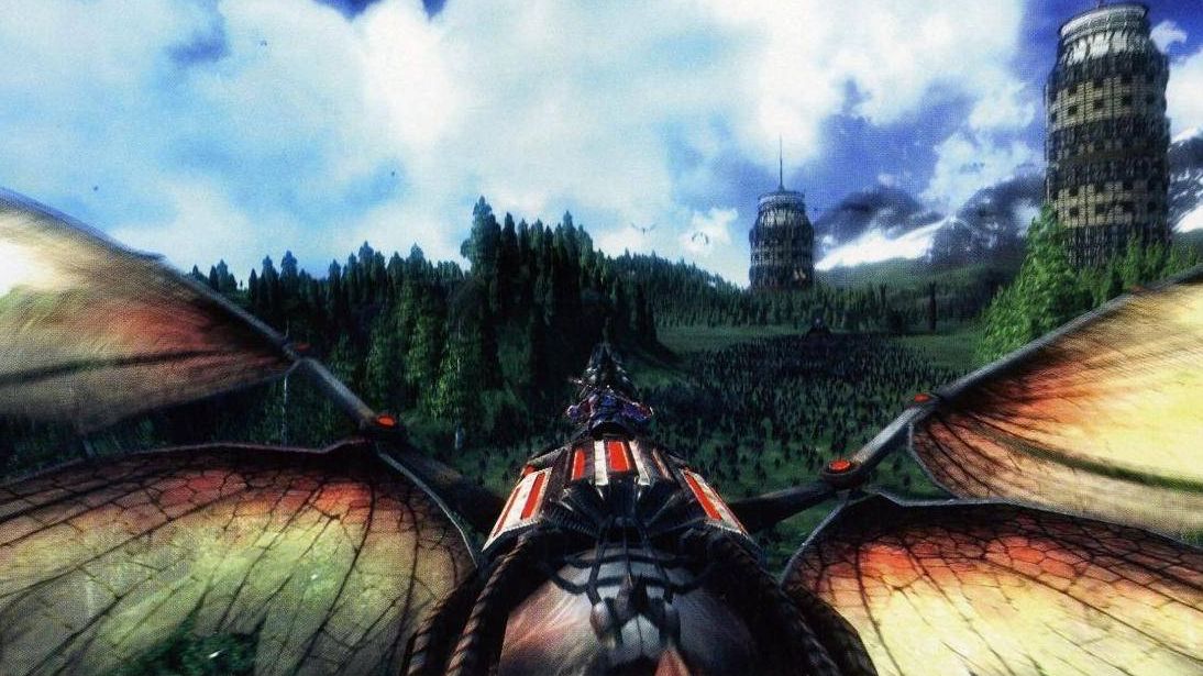 Man riding a dragon.