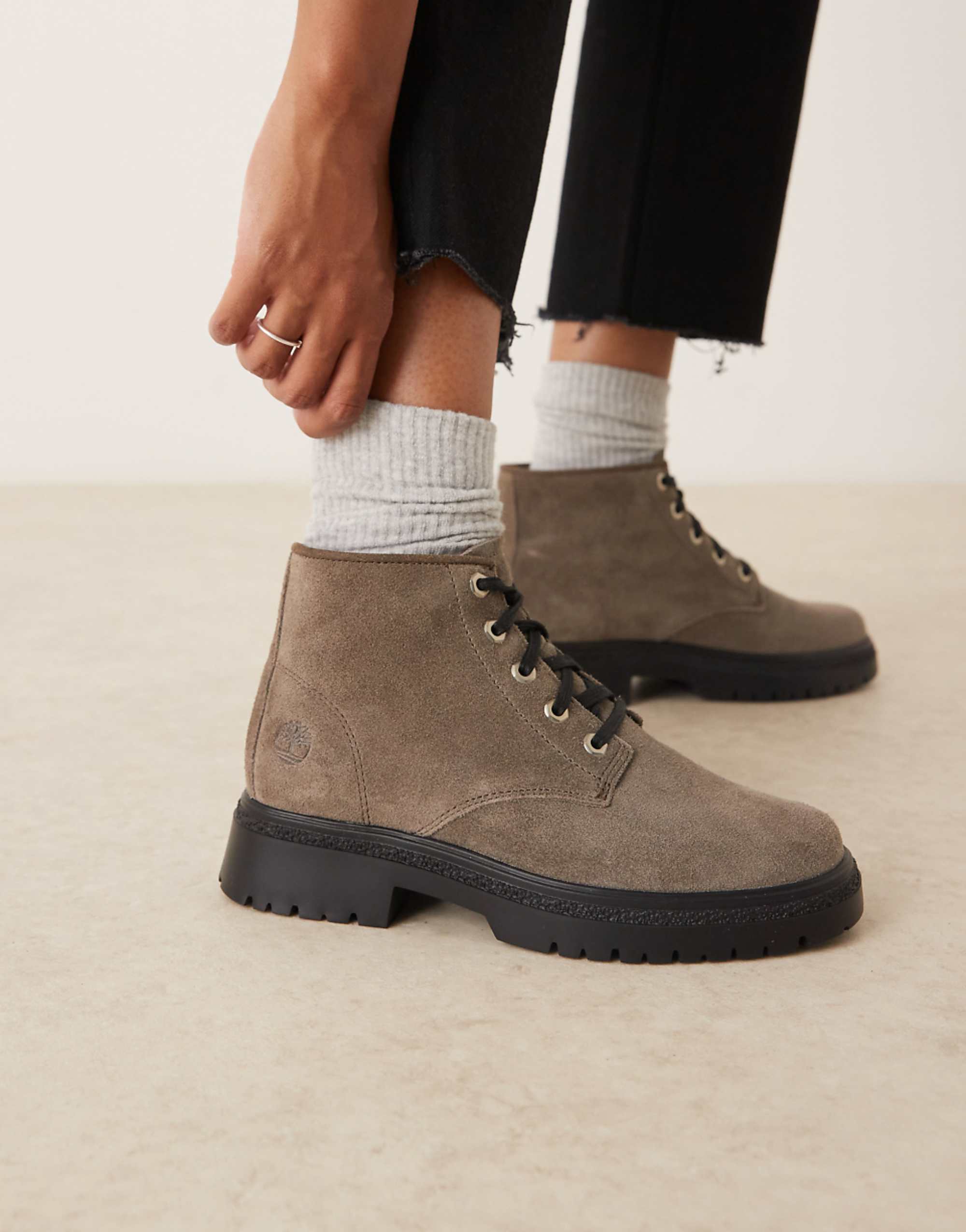 Timberland Mid Lace-Up Boot in Medium Grey Suede