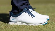 Skechers Go Golf Elite Tour SL Golf Shoe Review zoomed in picture on grass