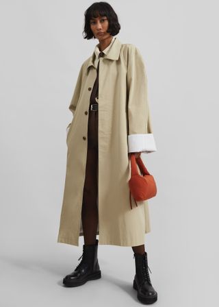 Arlise Oversized Trench Coat - Beige