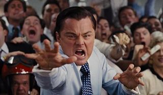 Leonardo DiCaprio finishes his toss in The Wolf Of Wall Street
