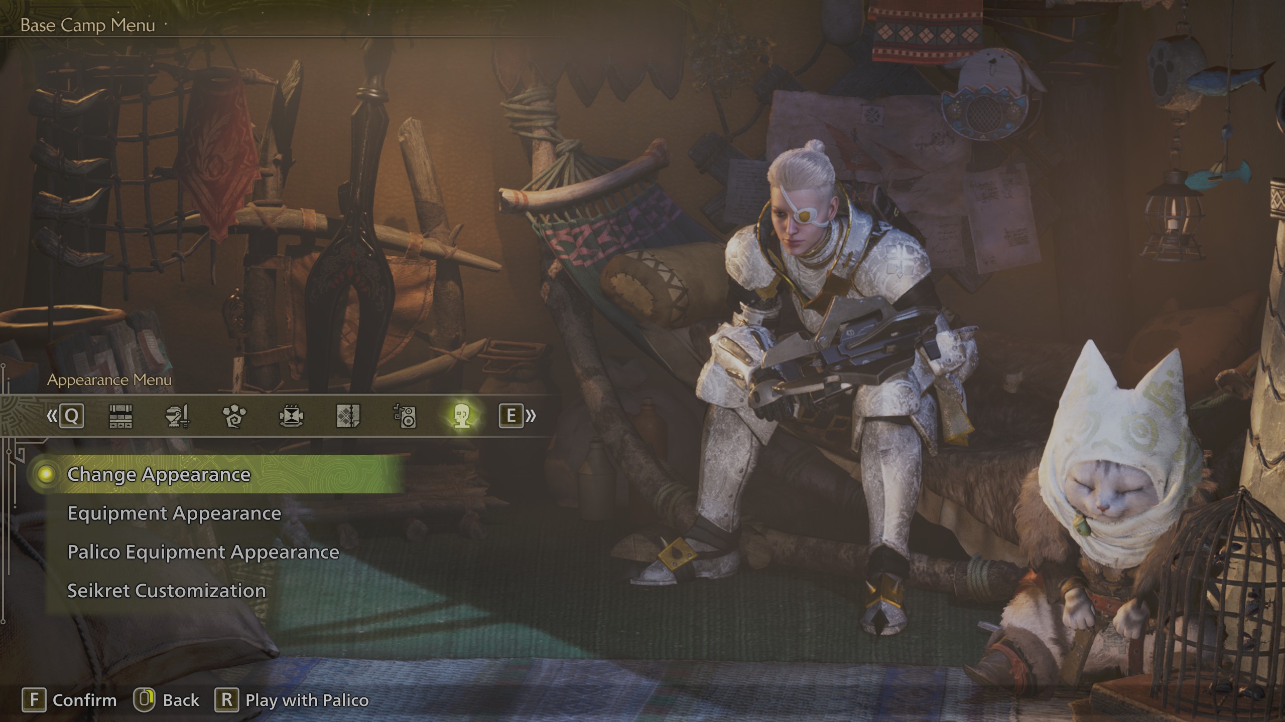 Monster Hunter Wilds change appearance option in tent