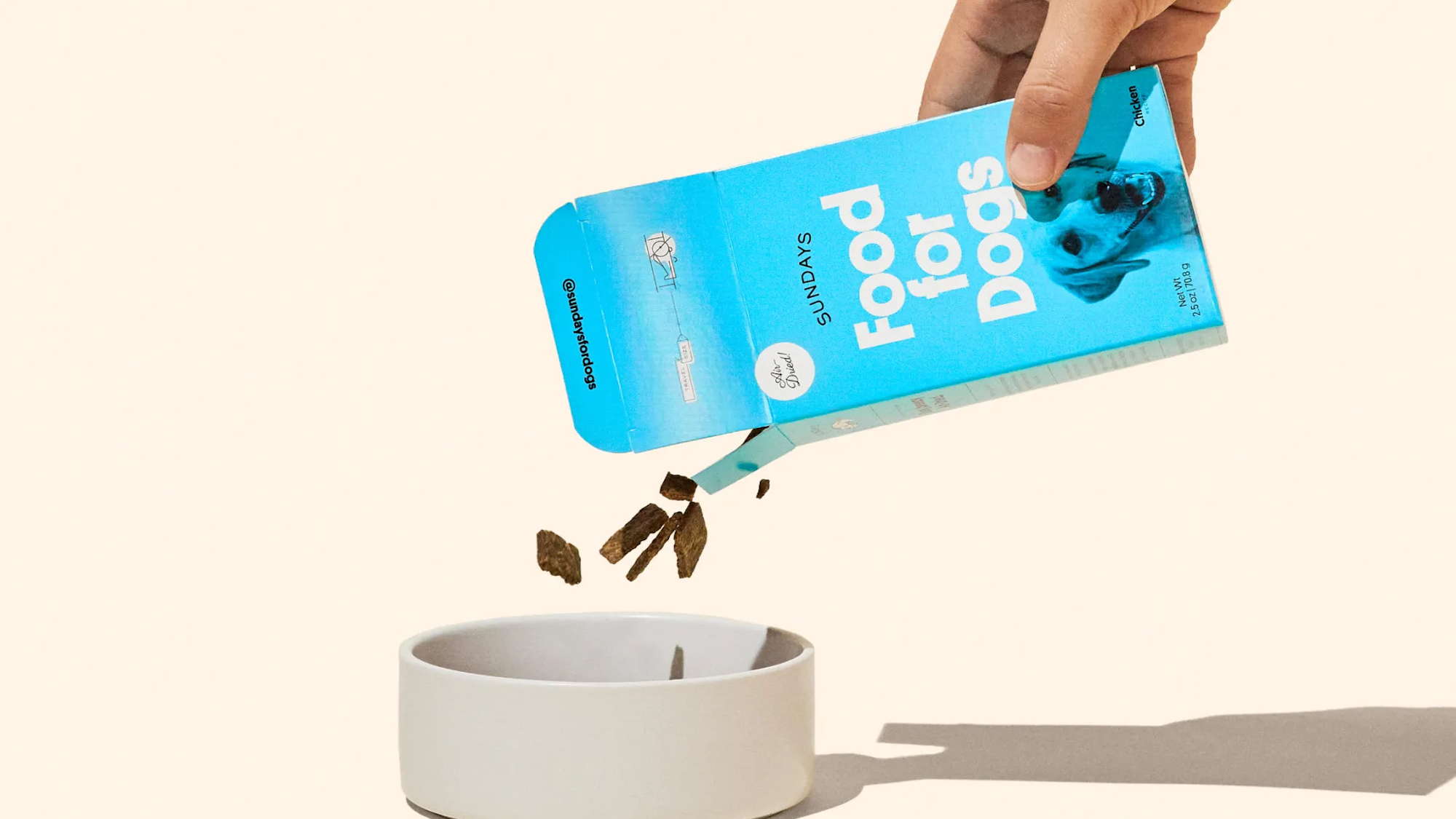 Sundays for Dogs food being poured into a bowl