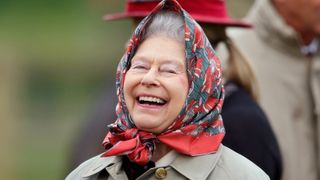 Queen Elizabeth II watches her horse 'Balmoral Fashion' compete in the Fell Class on day 3 of the Royal Windsor Horse Show in Home Park on May 15, 2015 in Windsor, England.