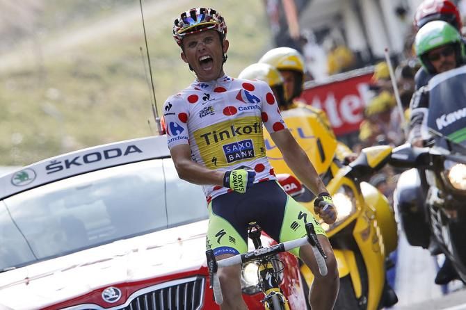Rafal Majka celebrates victory