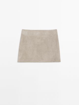 Massimo Dutti, Short Suede Leather Skirt