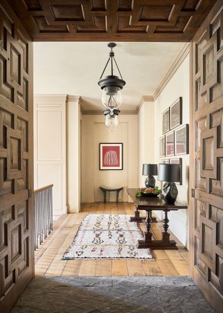 Hallway with rug