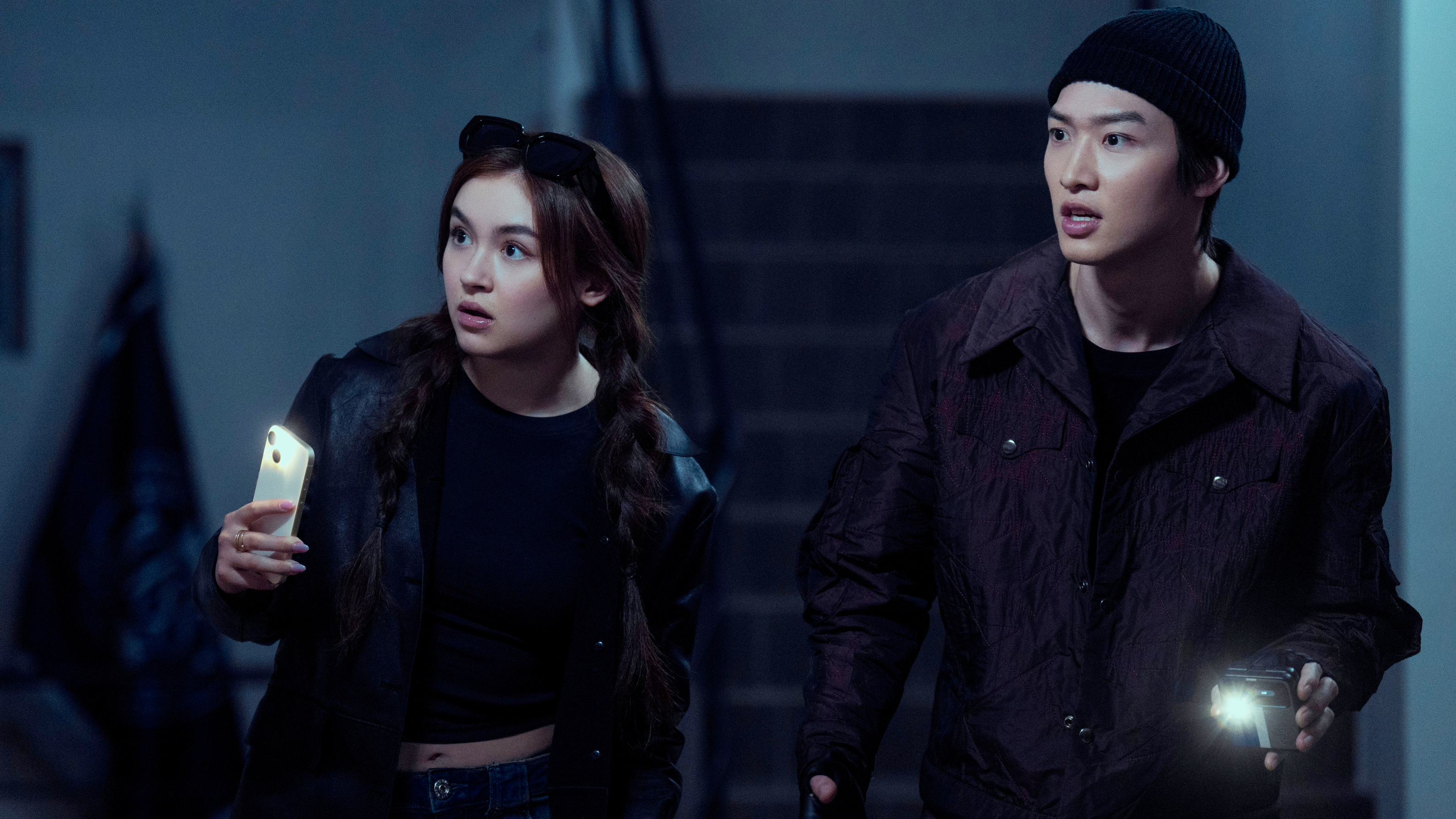 (L to R) Anna Cathcart as Kitty Song Covey, Sang Heon Lee as Min Ho Moon in episode 203 of "XO, Kitty."