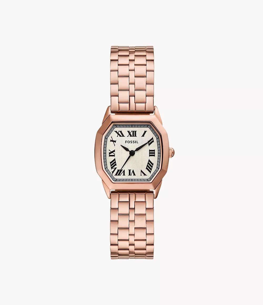 Fossil, Harlow Three-Hand Rose Gold-Tone Stainless Steel Watch