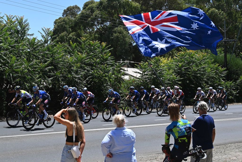The Australia flag was flying at the 2023 Tour Down Under