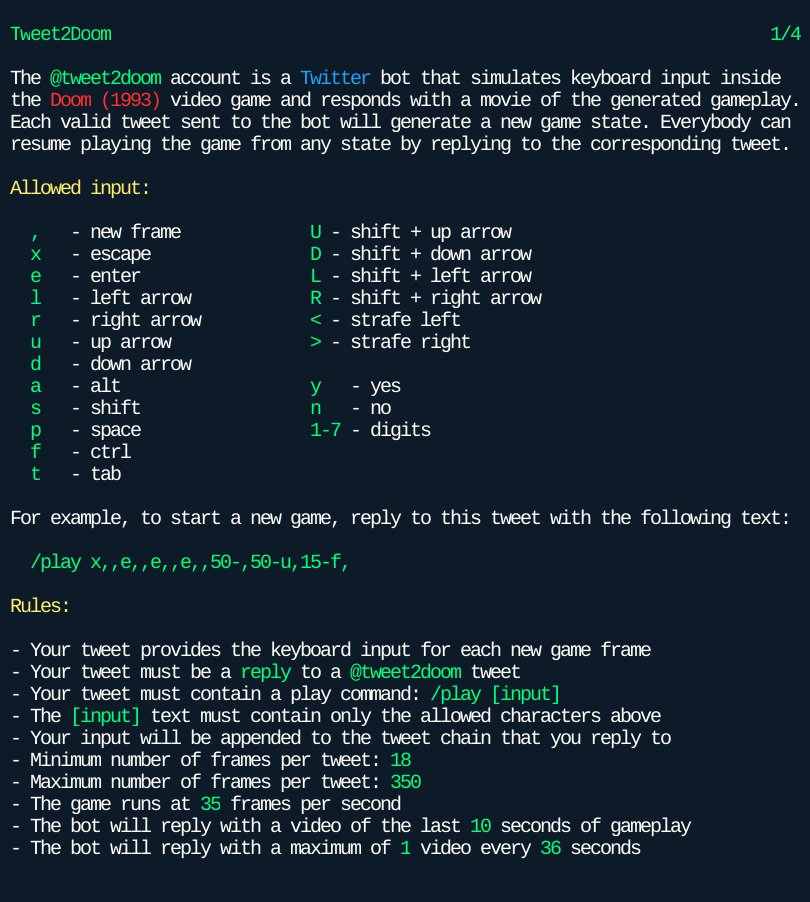 Tweet2Doom bot instructions